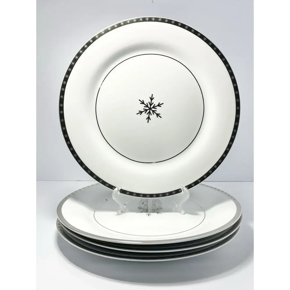 Target “Arctic Solstice Snowflake” Set of 4 Porcelain Dinner Plates 10 3/4”